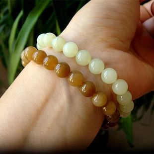 天然A货黄白老玉手链手串岫岩玉手串手链老黄玉和田玉手链玉手串