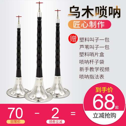 新宝唢呐降B调乌木黑檀木ACDEFG调吹喇叭乐器初学者入门全套 - 封面