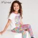 欧美中小童可爱小女孩两件套 新款 malwee女童套装 圆领T恤2026夏装