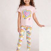 圆领T恤欧美中小童松紧腰裤 新款 子两件套 2026夏季 malwee女童套装