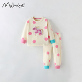 套装 秋季 长裤 女童长袖 欧美洋气好看纯棉打底家居服儿童两件套 新款