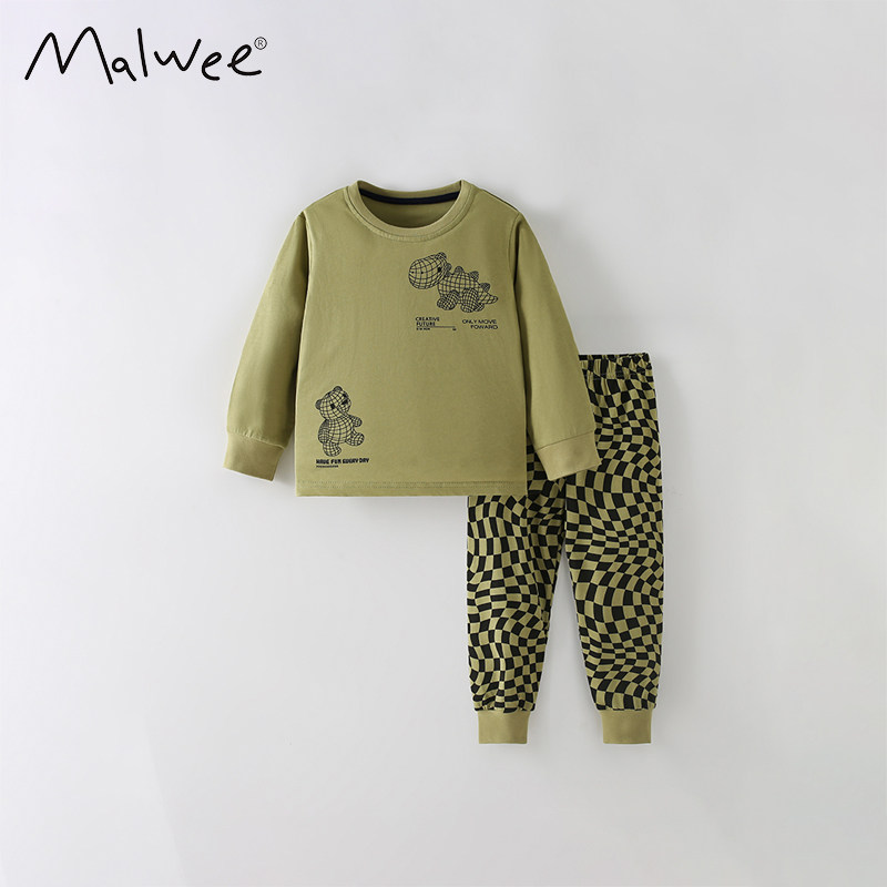 男童家居服纯棉长袖套装卡通