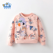 可爱上衣 圆领套头衫 淘淘主义女童卫衣秋冬新款 欧美洋气小女孩长袖