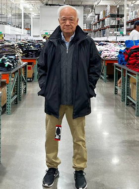 Lisa姐姐美国代购 Weatherproof黑色连帽假2件套拉链夹克外套