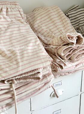 2.0版本加厚版(BottleBunny）粉色条纹裤遛弯裤