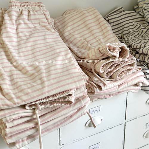 2.0版本加厚版(BottleBunny）粉色条纹裤遛弯裤