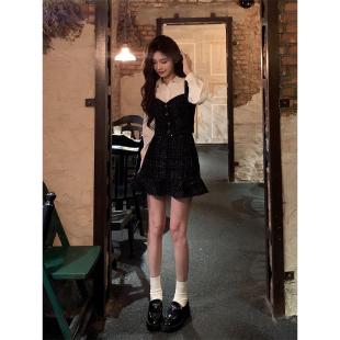 Adan 高腰显瘦百搭气质A字包臀短裙女 小香风亮片鱼尾裙春秋韩版