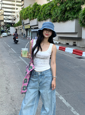 Adan 字母印花工字背心夏季修身显瘦百搭休闲慵懒无袖内搭吊带女