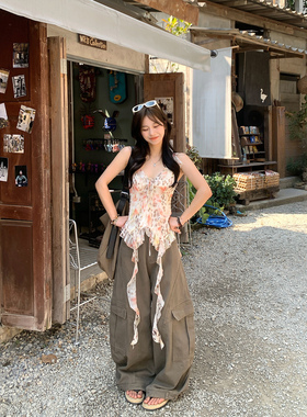 Adan重工设计感工装裤2026春款复古韩系休闲慵懒宽松百搭阔腿裤女