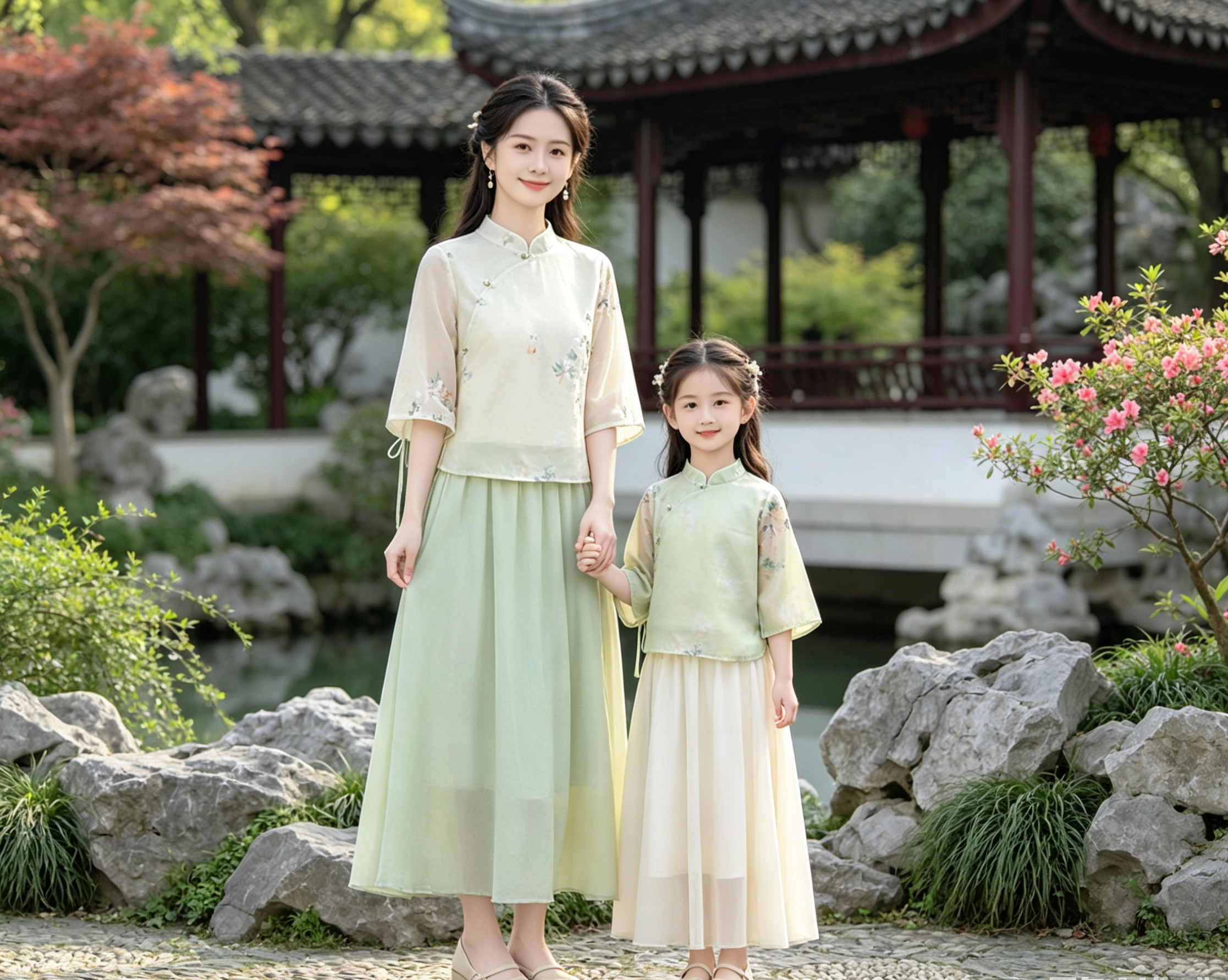 亲子装母女装2026新款夏装唐装汉服中国风古装超仙连衣裙
