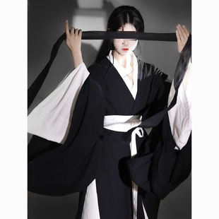 汉服女武侠风女装清冷感黑色侠女古装演出服束腰霸气酷飒超仙