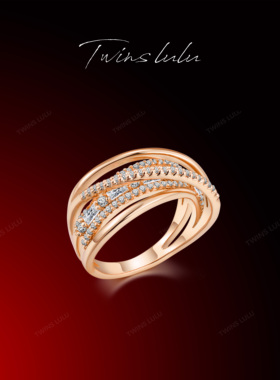 TWINS LULU干练感线条立体环绕戒指TSS7830