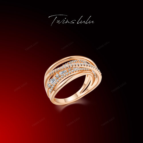 TWINSLULU线条立体环绕戒指