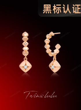 TWINS LULU镀k金优雅知性高级感首饰几何铆钉耳环TSL2683