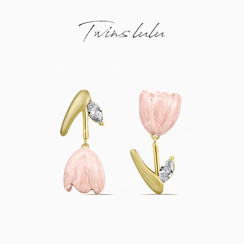 TWINSLULU可爱少女百搭花朵耳环