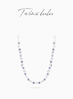 TWINS LULU气质小众毛衣链度假风蓝色珠珠项链TSJ8009