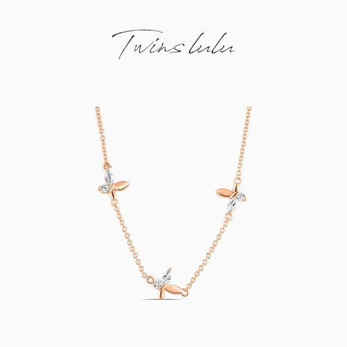 TWINS LULU 时尚精致简约设计感气质蝴蝶项链TSJ9619