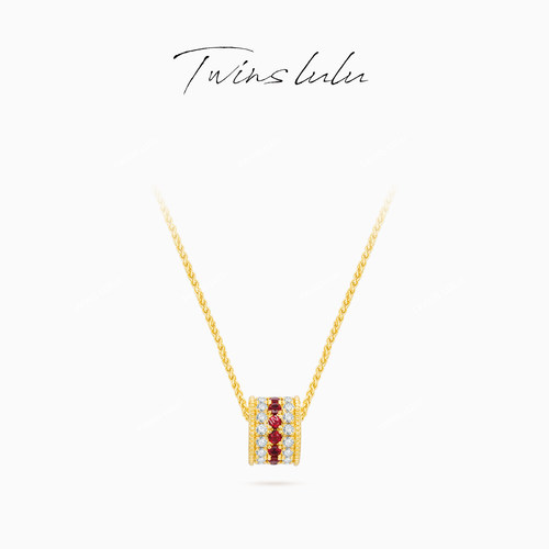 TWINSLULU高级感路路通红色项链