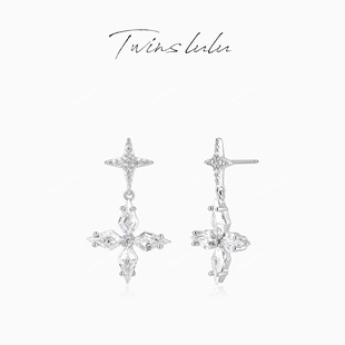 TWINS LULU【双星芒】简约时尚四角星耳环TSL11883