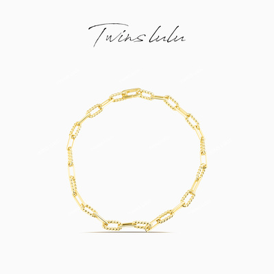 TWINS LULU欧美轻奢简约扭结链条叠戴ins潮 时尚项链TSJ9113
