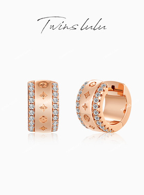TWINS LULU轻奢经典百搭时尚小众C形老花耳环TSL2389
