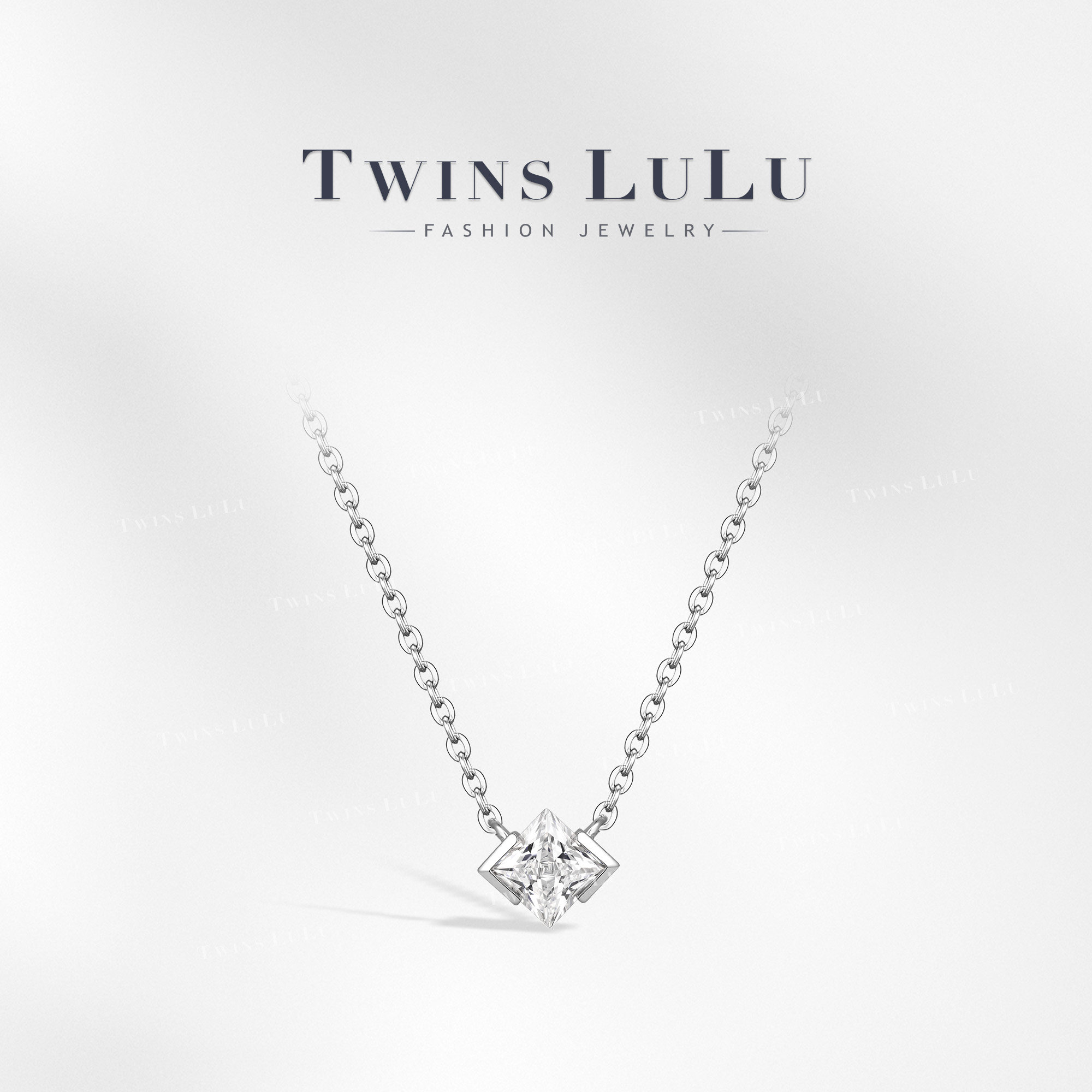 TWINS LULU时尚百搭简约饰品菱形项链TSJ12193