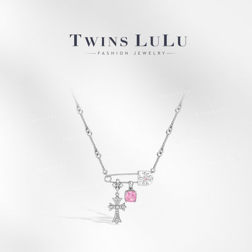TWINS LULU小众设计感十字别针项链TSJ11804