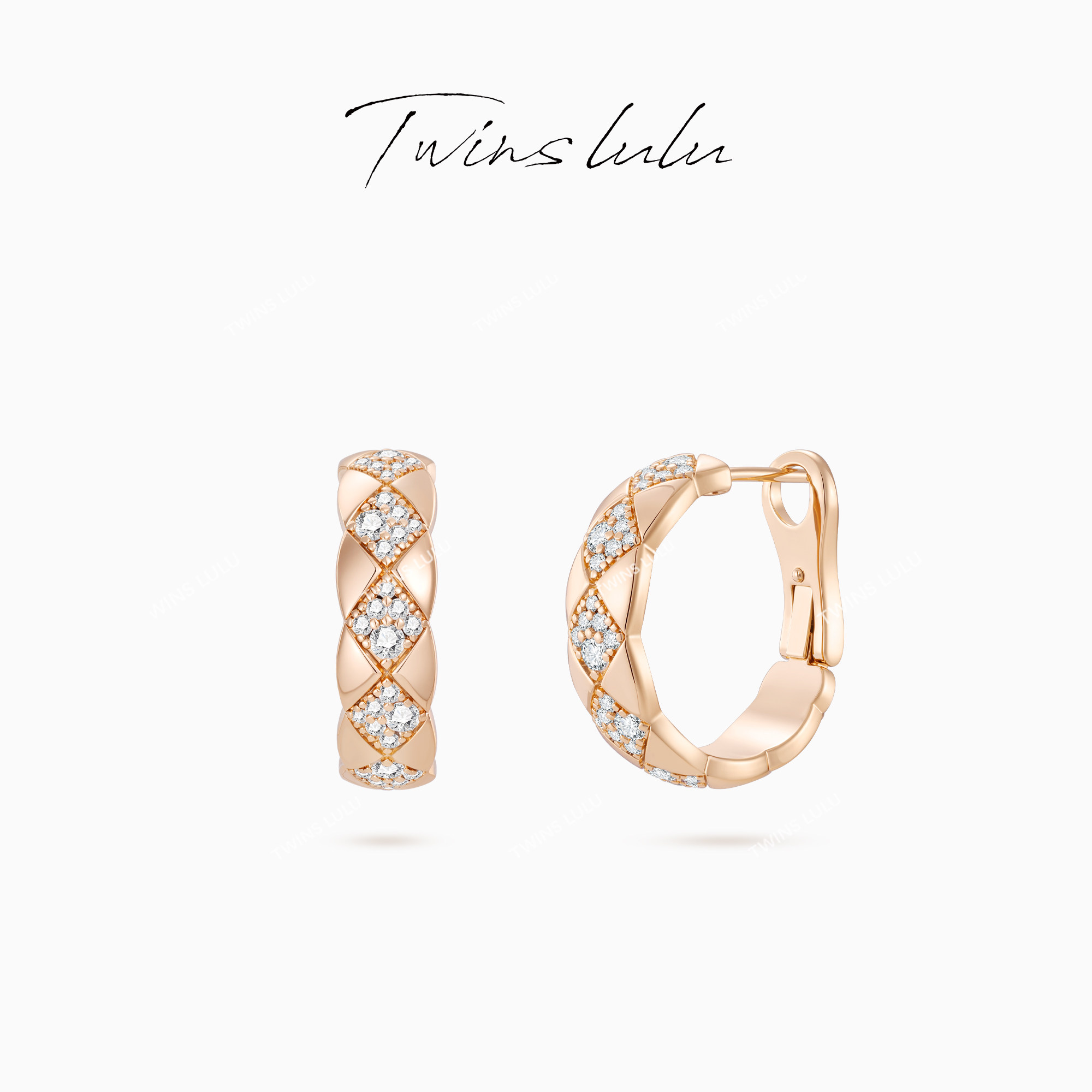 TWINS LULU精致气质高级感菱格纹蜂巢耳环TSL2923,饰品/流行首饰/时尚饰品新,耳环,淘宝优惠券,粉丝福利购,淘宝优惠卷