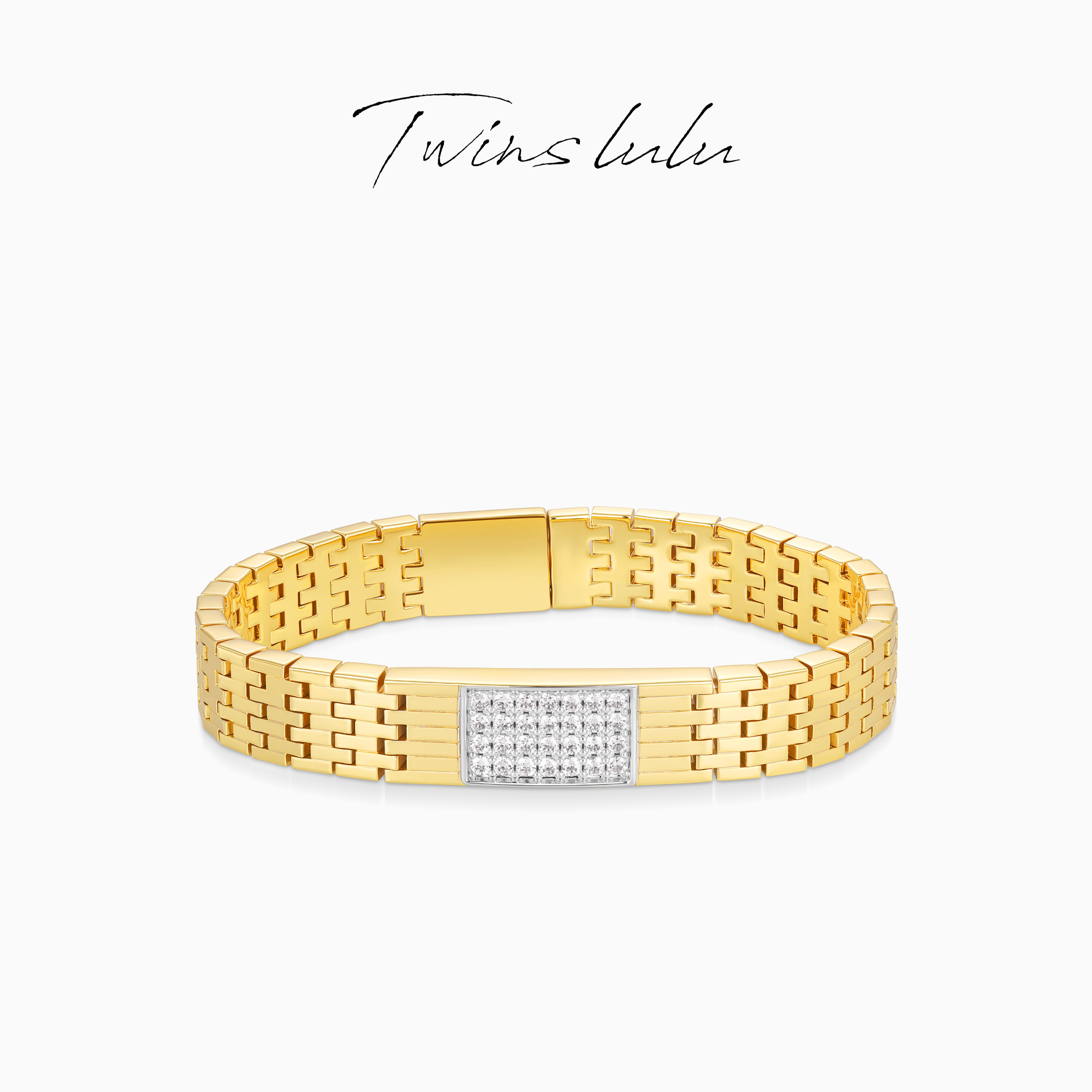 TWINSLULU简约方块表带型手镯链