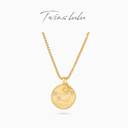 TWINSLULU百搭星芒圆牌项链