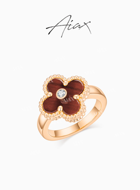 TWINS LULU高定经典简约高级感轻奢百搭单钻四叶戒指TSS7558