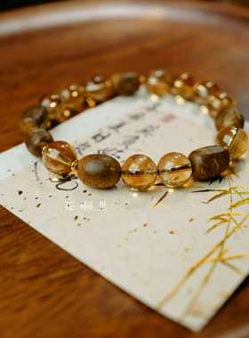 海南莺歌绿奇楠沉香 随形 湖北原矿绿松石 纯银镶嵌蜜蜡南红如意