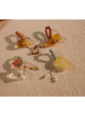 花桐里原创设计绿松蜜蜡小滴溜