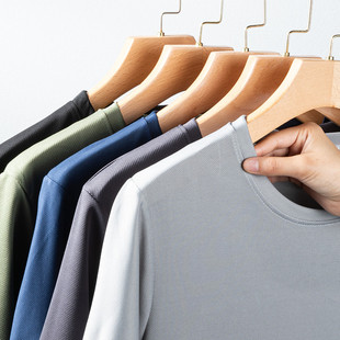 冰丝短袖男t恤宽松夏季薄款肥佬加大加肥凉感滑料运动大码体恤衫