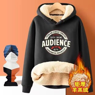 男士连帽卫衣秋冬新款港风潮流ins百搭宽松加绒加厚学生外套