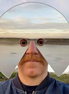 TK火爆畅销便携式个性化潮流新Head-mounted mirror 头戴拍照道具