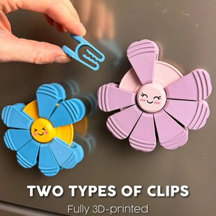 创意3D flower petal clips可拆卸旋转花瓣夹磁性冰箱贴 Magnetic