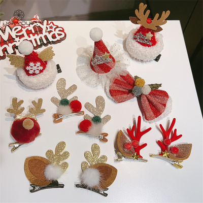 心悠圣诞节鹿角蝴蝶结装饰发夹