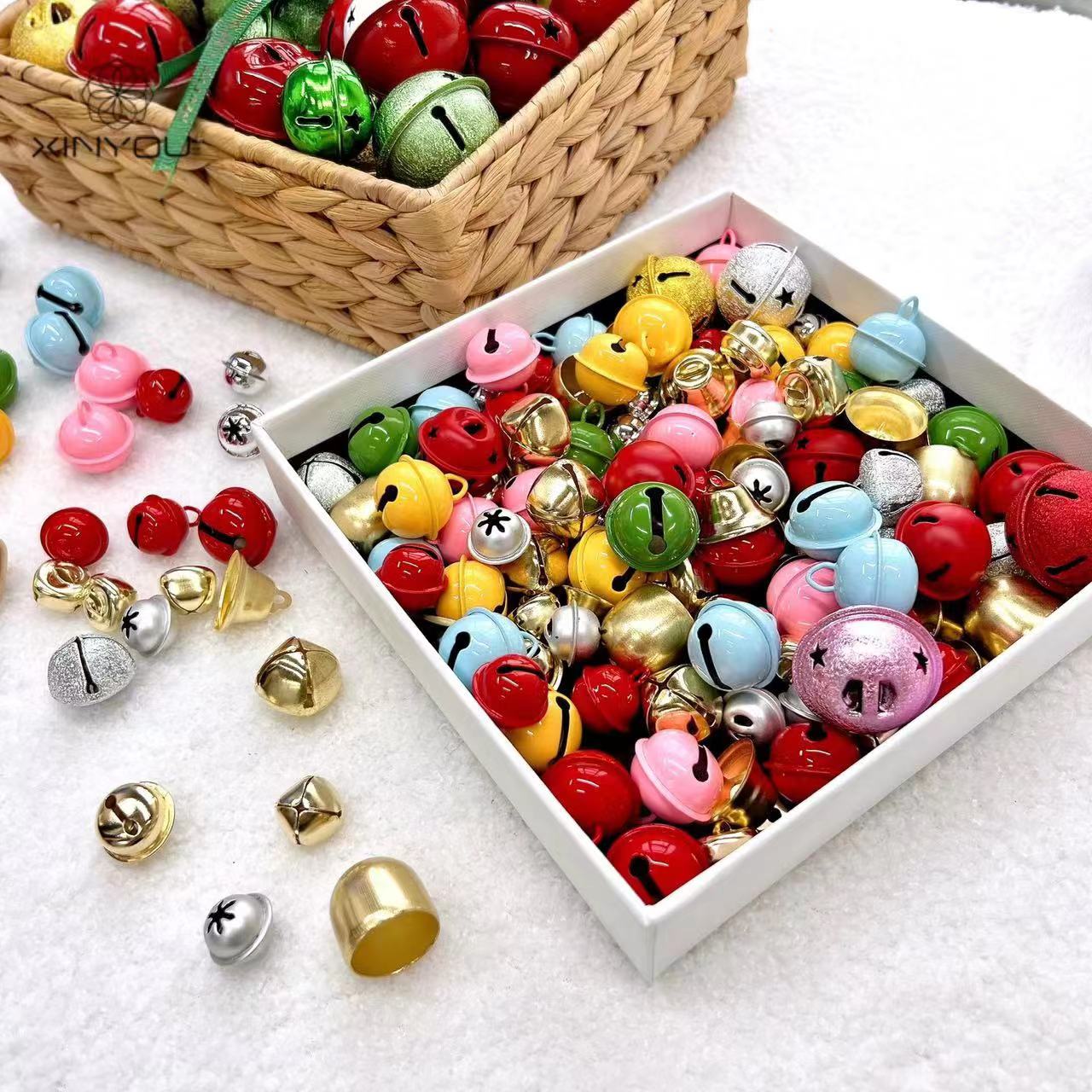 圣诞小铃铛圣诞节装饰品马卡龙糖果色铃铛圣诞树个性氛围挂件配饰