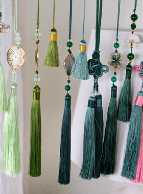 【心悠】端午节古风绿色流苏系列花篮礼品礼盒diy装饰流苏挂件