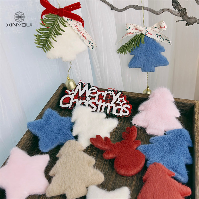 圣诞节短绒毛饰品圣诞树配件