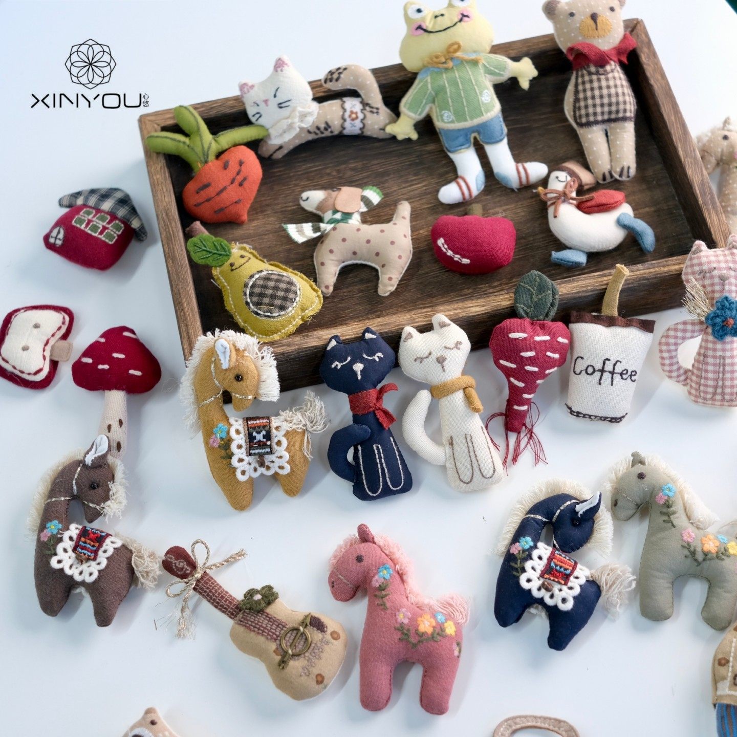 【心悠】森系手工布艺配饰复古小马可爱玩偶刺绣小熊文艺风配件,节庆用品/礼品,节日装扮用品,淘宝优惠券,粉丝福利购,淘宝优惠卷