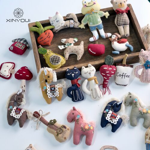 【心悠】森系手工布艺配饰复古小马可爱玩偶刺绣小熊文艺风配件