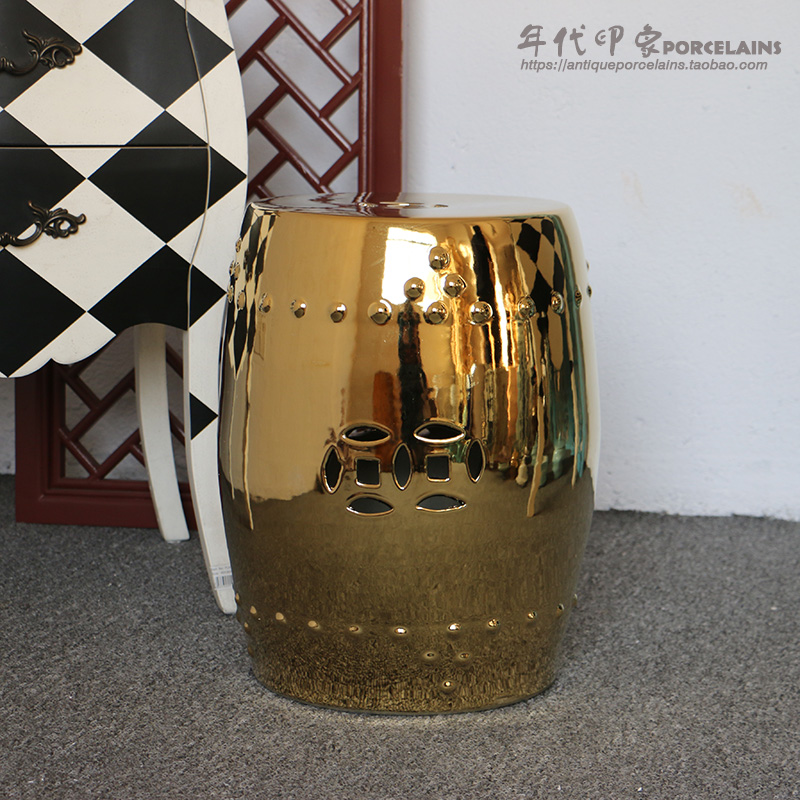 景德镇现代中式陶瓷鼓凳 镀金镀银 金色银色 瓷墩 瓷凳 鼓墩 圆凳在类目 住宅家具, 坐具类, 凳类, 鼓墩/绣墩中 - 来自Buy2taobao.com提供专业的淘宝代购服务
