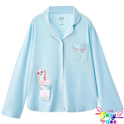 6IXTY8IGHT长袖睡衣开衫纽扣