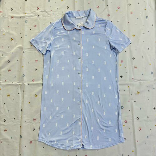 磨毛柔软满印小白兔居家服睡裙
