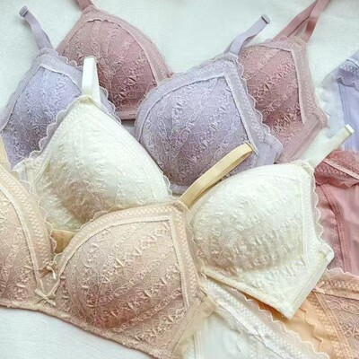 无钢圈三角杯聚拢型蕾丝性感内衣