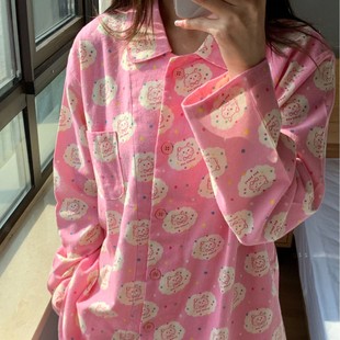 家居服套装 纯棉磨毛甜美可爱卡通女士长袖 新款 睡衣新款 2025秋冬季