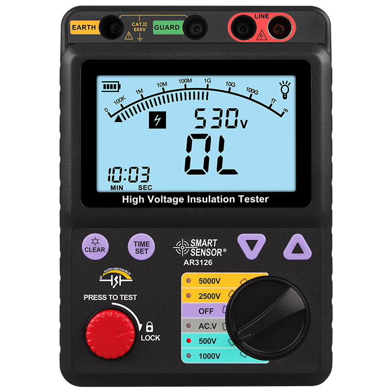 希玛AR907+/A摇表500V兆欧表数字1000V2500V电阻表绝缘电阻测试仪 五金/工具 电阻测试仪 原图主图