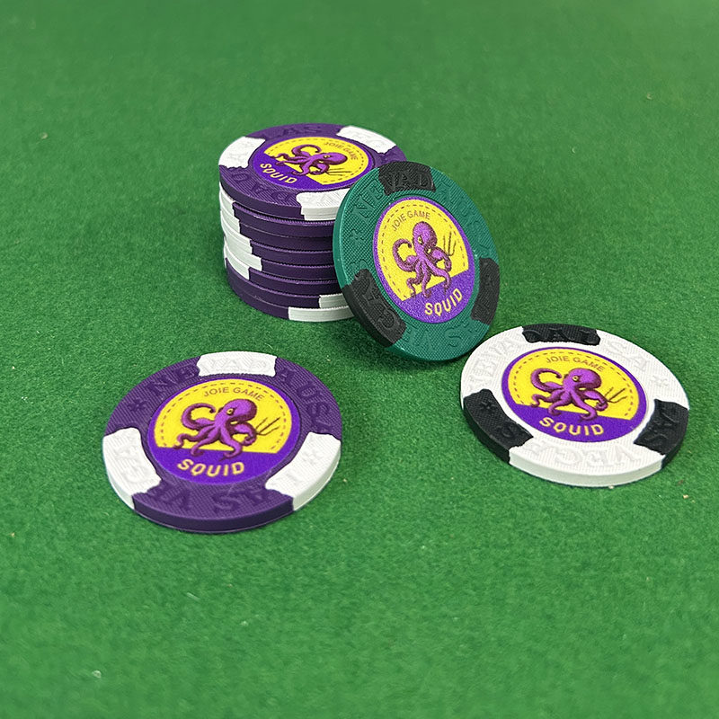 德州扑克鱿鱼币鱿鱼卡圆形